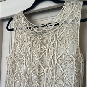 Elegant Cream Embroidered Fabric long dress